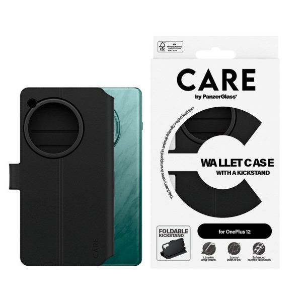 CARE by PanzerGlass OnePlus 12 Feature Wallet Case m. Ståfunktion - Sort Discount