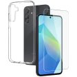 Samsung Galaxy A56 (5G) 2-i-1 Fleksibelt Plastik Cover & Hærdet Skærmbeskyttelsesglas - Gennemsigtig Online Sale