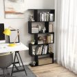 5-Tier Bookshelf with Anti-Toppling Device for Living Room Home Office-Black Hot on Sale