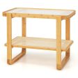 2-tier Bamboo Side Table with Glass Top-Natural Online now