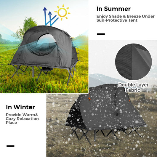 2-Person Outdoor Camping Tent with External Cover-Gray Hot on Sale