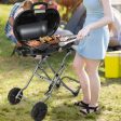 15000 BTU Portable Propane BBQ Grill with Wheels and Side Shelf-Black Discount