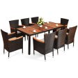 9 Piece Outdoor Dining Set with Umbrella Hole For Discount