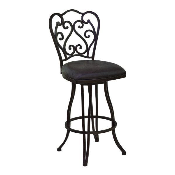 30  Espresso Iron Swivel Bar Height Bar Chair Online Hot Sale