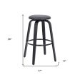 29  Gray And Black Solid Wood Swivel Backless Bar Height Bar Chair Sale