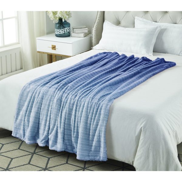 Ombre Flannel Reversible Jacquard Throw Cheap