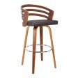 30  Brown Iron Swivel Low Back Bar Height Bar Chair For Sale