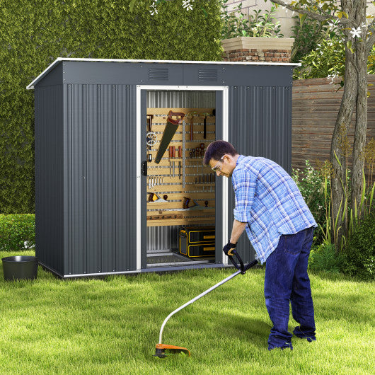 3.6 x 7.1 FT Outside Garden Storage Shed Tool House with Ground Foundation Frame For Discount