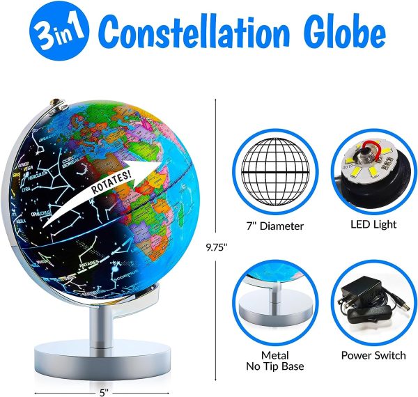 3-in-1 LED Constellation Globe (Small) by USA Toyz Fashion