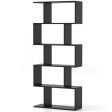 5-Tier Bookshelf with Anti-Toppling Device for Living Room Home Office-Black Hot on Sale