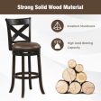 26  31  Swivel Bar Stool with Curved Backrest PU Leather Seat and Footrest-31 inches Online