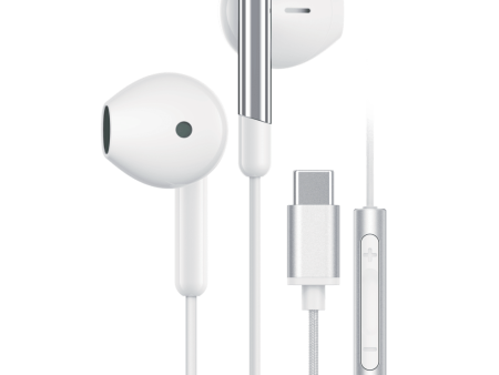 Sway C-Buds Premium USB C Connection Braided Earbuds with Mic and Volume Control White by Sway Online Hot Sale