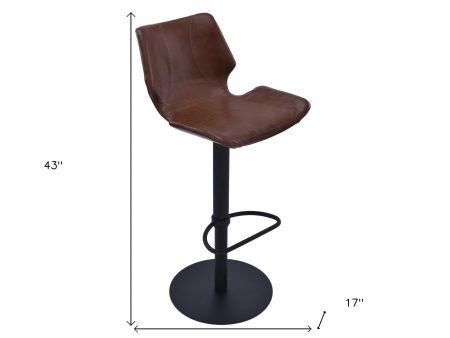 21  Coffee And Black Faux Leather And Iron Swivel Low Back Adjustable Height Bar Chair Online Hot Sale