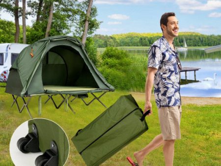 2-Person Outdoor Camping Tent with External Cover-Green Hot on Sale