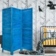 3 Panel Light Blue Shutter Screen Room Divider Online Sale