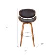 26  Brown Faux Leather And Iron Swivel Low Back Counter Height Bar Chair For Cheap