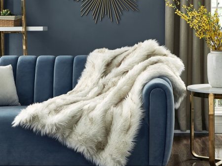 Waleed Faux Wolf Fur Throw For Cheap