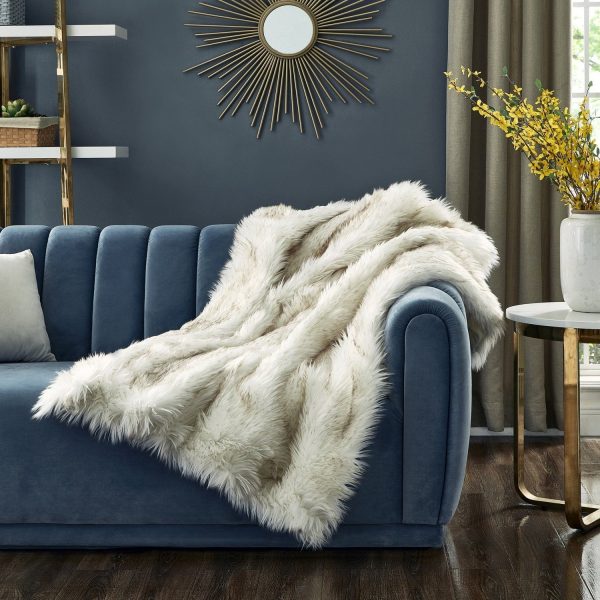 Waleed Faux Wolf Fur Throw For Cheap