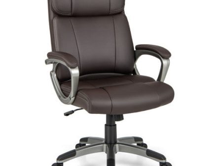 Swivel Ergonomic Office Chair Computer Desk Chair with Wheels-Brown Online