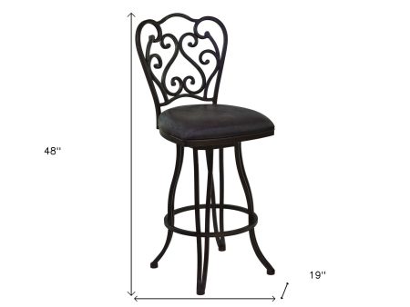 30  Espresso Iron Swivel Bar Height Bar Chair Online Hot Sale