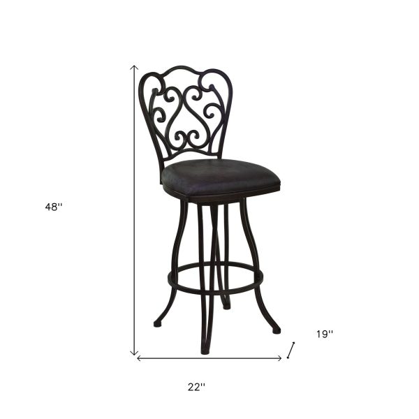 30  Espresso Iron Swivel Bar Height Bar Chair Online Hot Sale