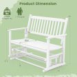 2 Seats Outdoor Glider Bench with Armrests and Slatted Seat-White Hot on Sale