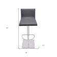 21  Gray And Silver Iron Swivel Backless Adjustable Height Bar Chair Cheap