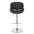 25  Black And Silver Faux Leather And Solid Wood Swivel Low Back Adjustable Height Bar Chair Online