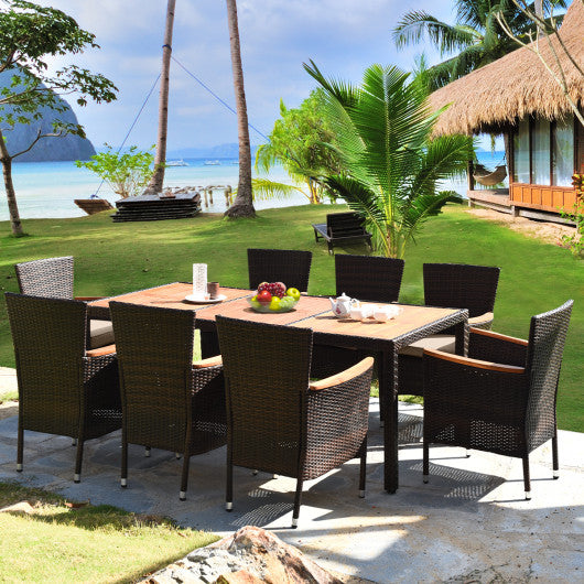 9 Piece Outdoor Dining Set with Umbrella Hole For Discount