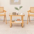 2-tier Bamboo Side Table with Glass Top-Natural Online now