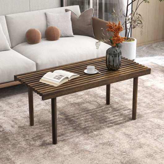 39 Inch Coffee Table with Slatted Tabletop for Living Room & Reception Room Online now