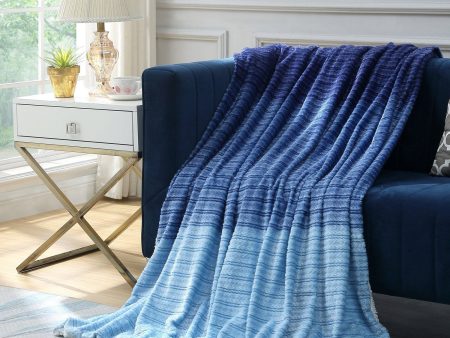 Ombre Flannel Reversible Jacquard Throw Cheap