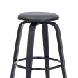 29  Gray And Black Solid Wood Swivel Backless Bar Height Bar Chair Sale