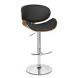 25  Black And Silver Faux Leather And Solid Wood Swivel Low Back Adjustable Height Bar Chair Online