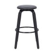 29  Gray And Black Solid Wood Swivel Backless Bar Height Bar Chair Sale