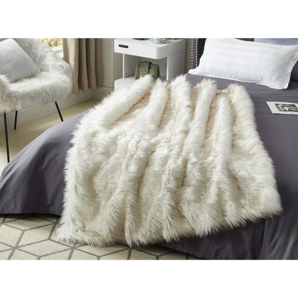 Waleed Faux Wolf Fur Throw For Cheap