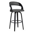 30  Gray And Black Iron Swivel Low Back Bar Height Bar Chair Sale