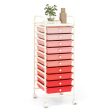 10 Drawer Rolling Storage Cart Organizer with 4 Universal Casters-Gradient Pink Fashion