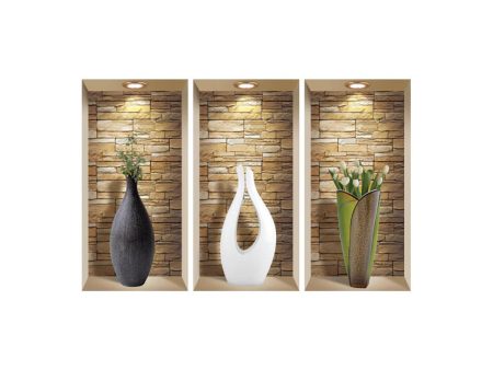 Set of Three Dia Faux Niche 3D Peel and Stick Wall Decals Online Hot Sale