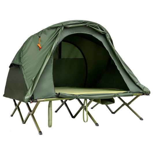 2-Person Outdoor Camping Tent with External Cover-Green Hot on Sale