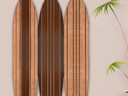 Warm Brown Long Board 3 Panel Room Divider Screen Fashion