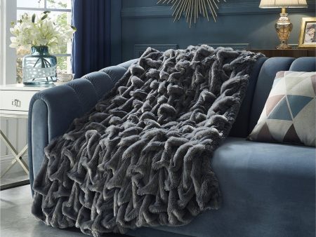 Lmos Stitched Faux Fur Throw Hot on Sale