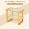 2-tier Bamboo Side Table with Glass Top-Natural Online now