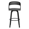 30  Gray And Black Iron Swivel Low Back Bar Height Bar Chair Sale