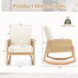 Rocking Chair with Rattan Armrests and Upholstered Cushion-Beige Hot on Sale