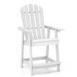 HDPE Patio Chair with Armrest and Footrest for Indoor Outdoor-White Online Hot Sale