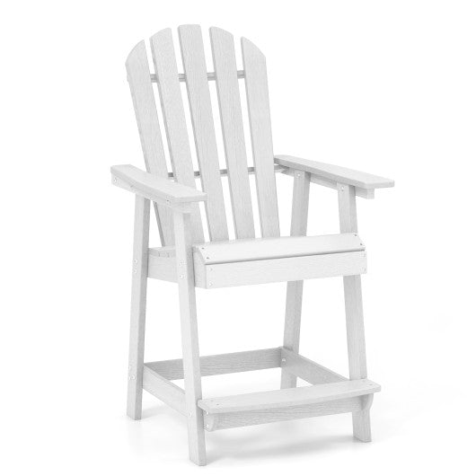 HDPE Patio Chair with Armrest and Footrest for Indoor Outdoor-White Online Hot Sale