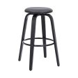 29  Gray And Black Solid Wood Swivel Backless Bar Height Bar Chair Sale