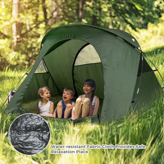 2-Person Outdoor Camping Tent with External Cover-Green Hot on Sale