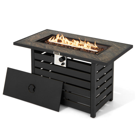 42 Inch 50000 BTU Propane Fire Pit Table with Ore Powder Surface Fashion